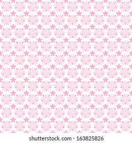 Light floral romantic vector pattern (tiling). Shabby chic pink color on white background. 