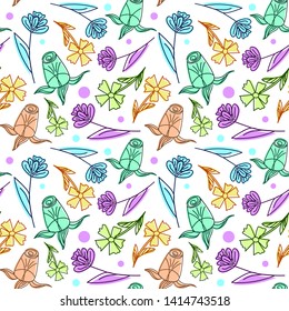 Light floral seamless pattern color for kids