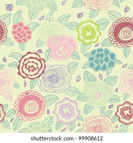 Light floral seamless pattern in pastel colors