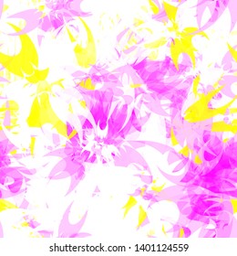 Light floral seamless texture with white, yellow, pink colors. 