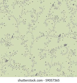 Patrón transparente vintage floral claro para tapicería retro