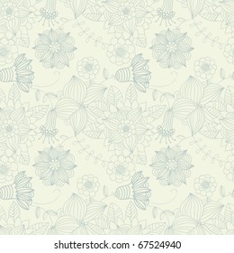 Light floral vintage seamless pattern