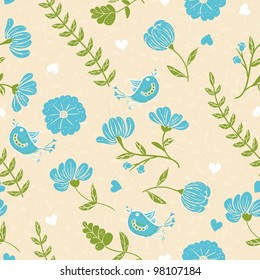 Light floral vintage seamless pattern for retro wallpapers