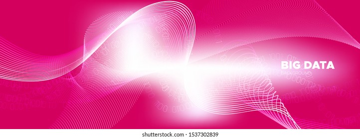 Light Flow Particle Pattern. Matrix Vector. Shiny Information Technology. Big Data Stream. Bright Glow Particle Movement. Matrix Codes. Technology Abstract. Data Numbers. Pink Binary Background.