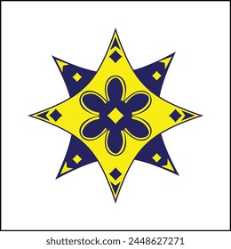 light and flower illustration vector design in yellow and blue colors in a simple style. suitable for logos, icons, posters, advertisements, banners, companies, t-shirt designs, stickers, websites.