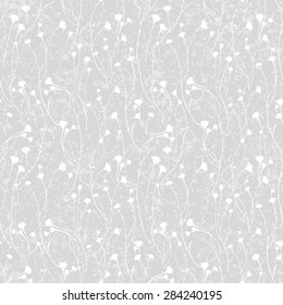 Light flower seamless pattern with gray and white colors
