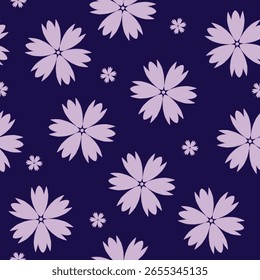 Flores ligeras en un fondo azul con pétalos aireados