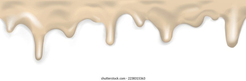 Light flowing caramel, on white background template - Vector illustration
