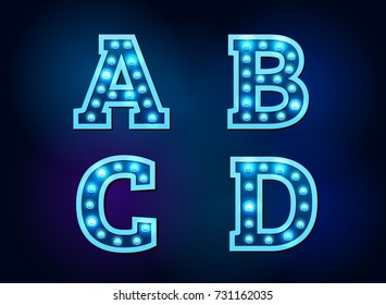 light font bulb text alphabet vector illustration