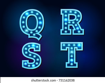 light font bulb text alphabet vector illustration