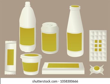 light food packaging with empty labels