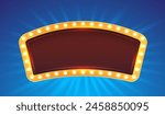 Light frame label, event bar casino, show signboard. Vector illustration