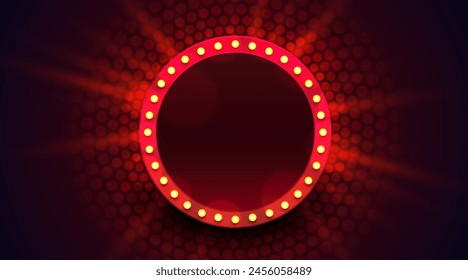 Light frame label, event bar casino, show signboard. Vector illustration