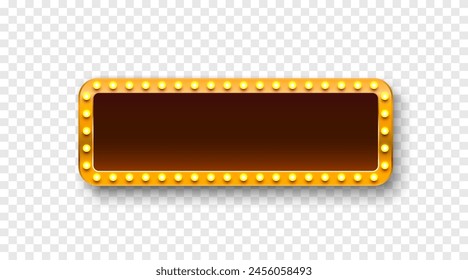 Light frame label, event bar casino, show signboard, on a transparent background. Vector illustration