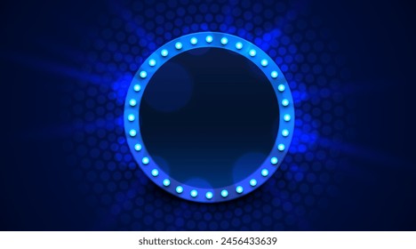 Light Frame Label, Event Bar Casino, Show Signboard. Vektorillustration