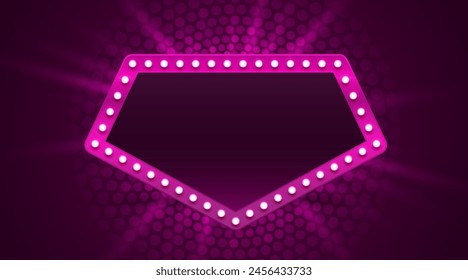 Light frame label, event bar casino, show signboard. Vector illustration