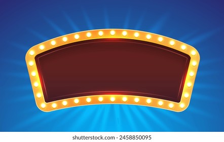 Light Frame Label, Event Bar Casino, Show Signboard. Vektorillustration