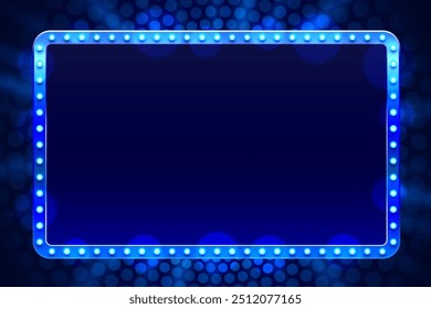 Etiqueta del marco ligero, casino de la barra del acontecimiento, cartel de la demostración. Ilustración vectorial