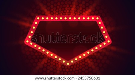 Light frame label, event bar casino, show signboard. Vector illustration