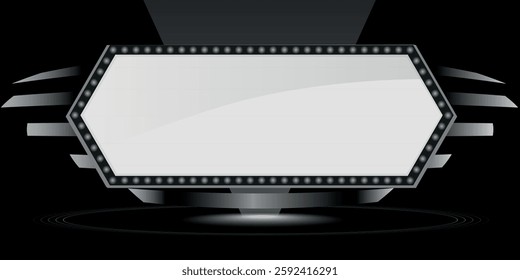 Light frame retro Shining retro light banner