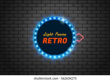 Light Frame Retro,Shining Retro Banner.you Can Move Arrow 