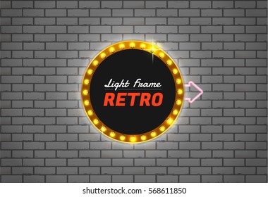 Light frame retro,Shining retro banner.you can move arrow 