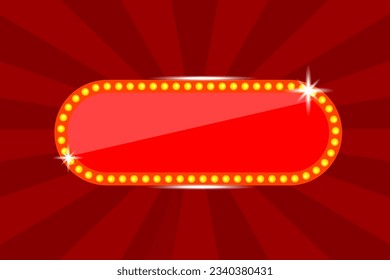 Light frame shining retro billboard. Casino vintage style. Electric bulbs. Vector illustration. Eps 10.