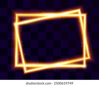 Marco ligero. Forma geométrica iluminada. Signo de marco Horizontal ligero. 