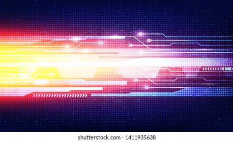 Light Futuristic Digital Circuit with Network Technology on Future Background,Speed and Connection Concept design,Vector illustration.