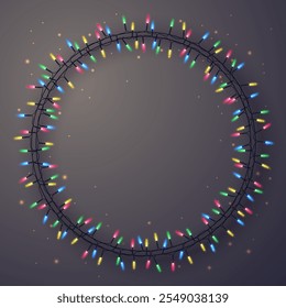Light garland ring vector image