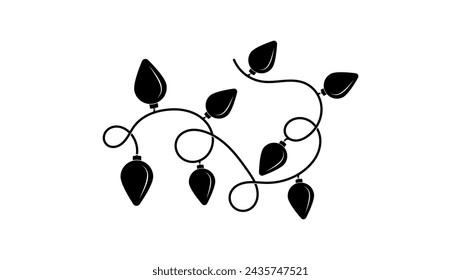 Light Garlands, black isolated silhouette