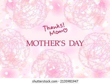 Light and gentle pink delicate carnation background illustration