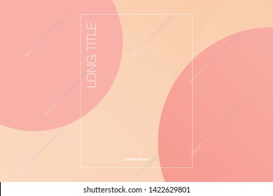 Light geometric abstract background with pastel gradient back and gradient circles on front, and dotted circles on back with some transparent lines. With notebook or brochure design square and titles.