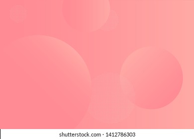 Light geometric abstract background with red gradient smooth circles. Creativity and moder template for vcards, banners, sites and social media. Flat circles over a gradient with some dotted circles