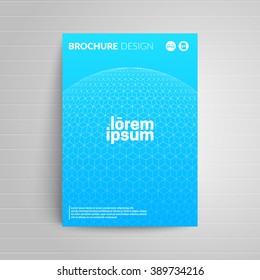 Light geometric brochure cover design. Vector template.