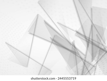Light Geometric Business Vector Gray Background. Abstract Flyer. Transparent Graphic Shapes Cover. Minimalist Decoration.