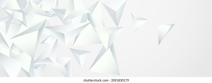 Light Geometric Business Vector Panoramic Gray Background. Elements Dynamic Catalog. White Technology Template. Minimal Shapes Flyer.