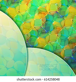 Light geometric colorful abstract background with oval and round shapes in overlay style vector illustration
