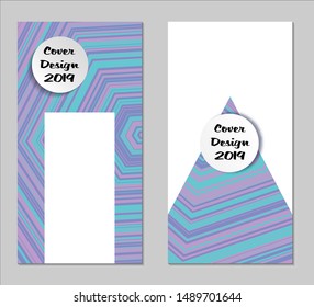 Light Geometric Covers with Form. Two Girlie Vertical Covers with Pink and Violet Background.