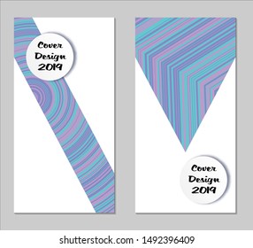 Light Geometric Covers with Form. Two Girlie Vertical Covers with Pink and Violet Background.
