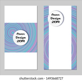 Light Geometric Covers with Form. Two Girlie Vertical Covers with Pink and Violet Background.