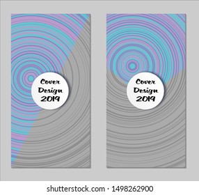 Light Geometric Covers with Form. Two Girlie Vertical Covers with Pink and Violet Background.