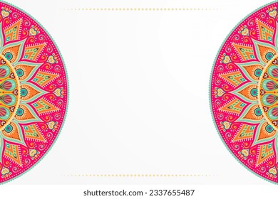 Light Geometric ethnic mandala background