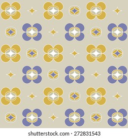 Light geometric flower background. Seamless pattern.