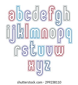 Light geometric font with outline. Vector modern capital letters best for use in advertising and web design.