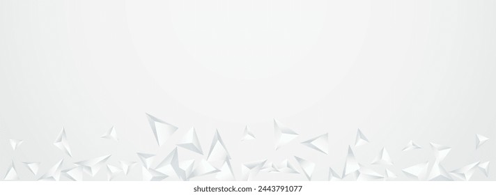 Light Geometric Graphic Vector Panoramic Gray Background. Shapes Minimalist Layout. Transparent Creative Banner. Abstract Triangle Brochure.