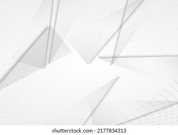 Light Geometric Trendy Vector Gray Background. Abstract Presentation. Transparent Creative Shapes Cover. Graphic Layout.