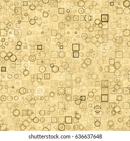 Light geometrical seamless background from circles and squares. Abstract pattern for fabric, wrapping, home decor. 