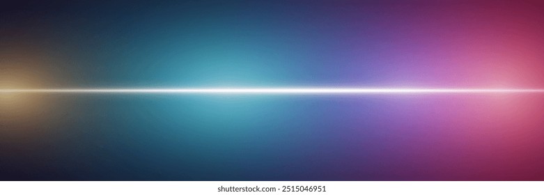Light glare of the beam. Neon light and flash. 