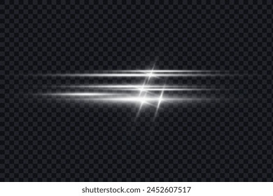 Light glare effect. Star shining light particles, vector design elements on transparent background.